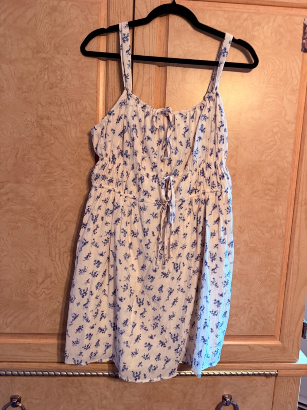 Pink Republic Cream Dress with Blue Floral Details